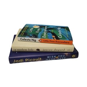 Books  Wish You Were Here,  Little Fires Everywhere,  A Stolen Life